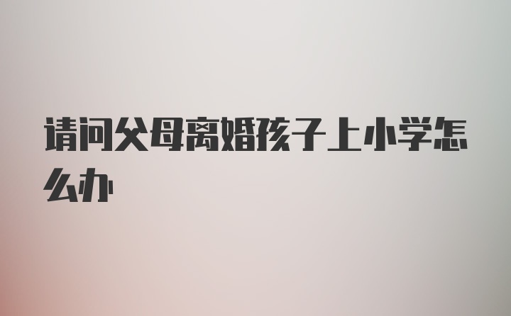 请问父母离婚孩子上小学怎么办