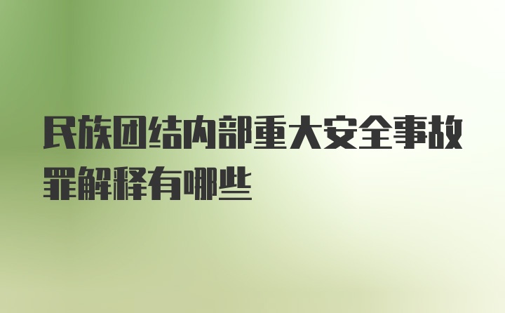 民族团结内部重大安全事故罪解释有哪些