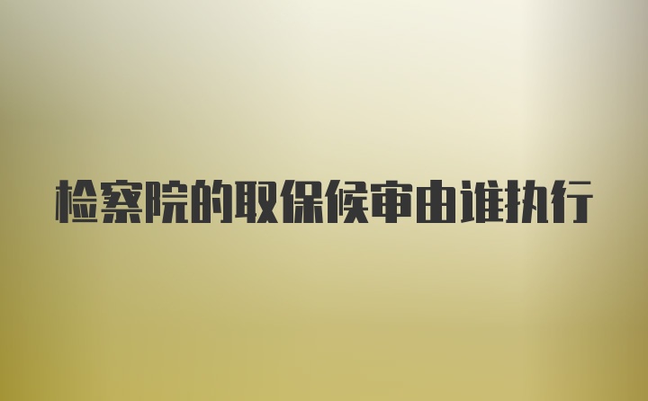 检察院的取保候审由谁执行