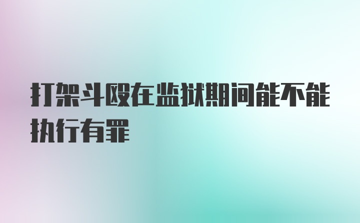 打架斗殴在监狱期间能不能执行有罪