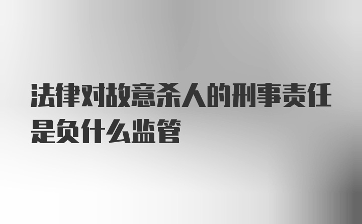 法律对故意杀人的刑事责任是负什么监管