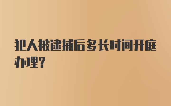 犯人被逮捕后多长时间开庭办理？