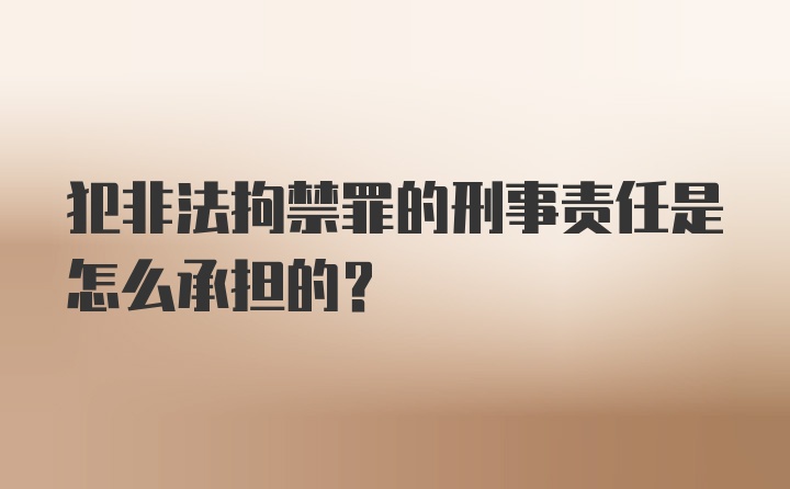 犯非法拘禁罪的刑事责任是怎么承担的？