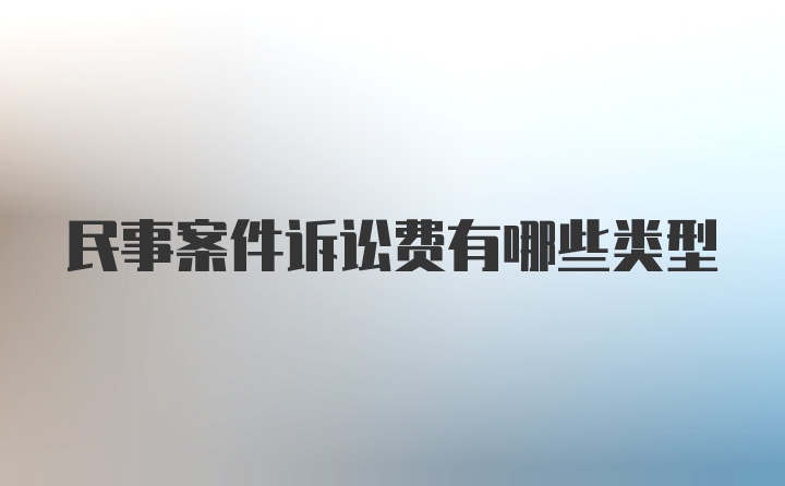 民事案件诉讼费有哪些类型