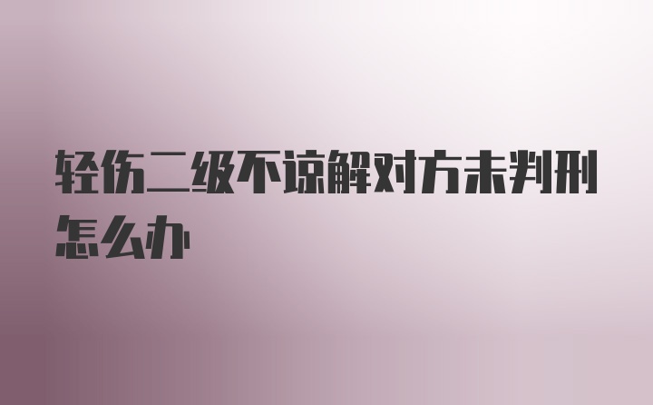 轻伤二级不谅解对方未判刑怎么办