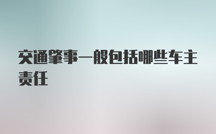 交通肇事一般包括哪些车主责任