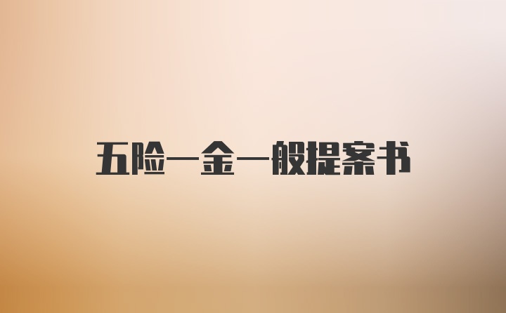 五险一金一般提案书