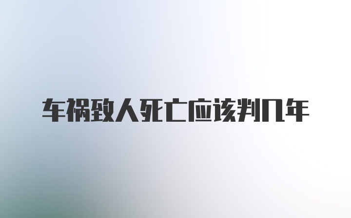 车祸致人死亡应该判几年