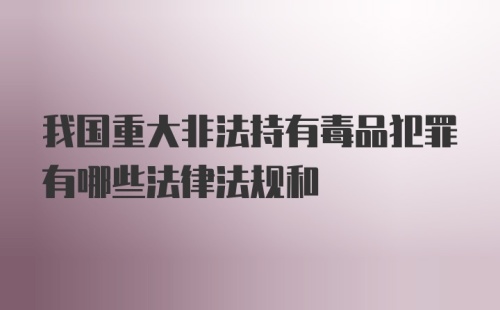 我国重大非法持有毒品犯罪有哪些法律法规和