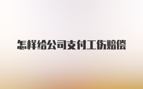 怎样给公司支付工伤赔偿