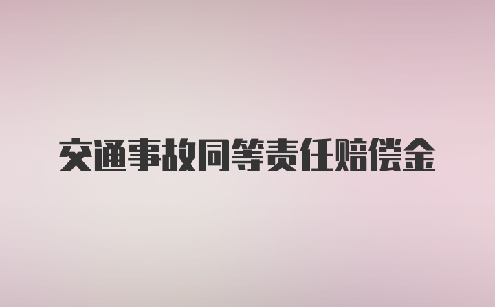 交通事故同等责任赔偿金