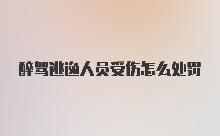 醉驾逃逸人员受伤怎么处罚