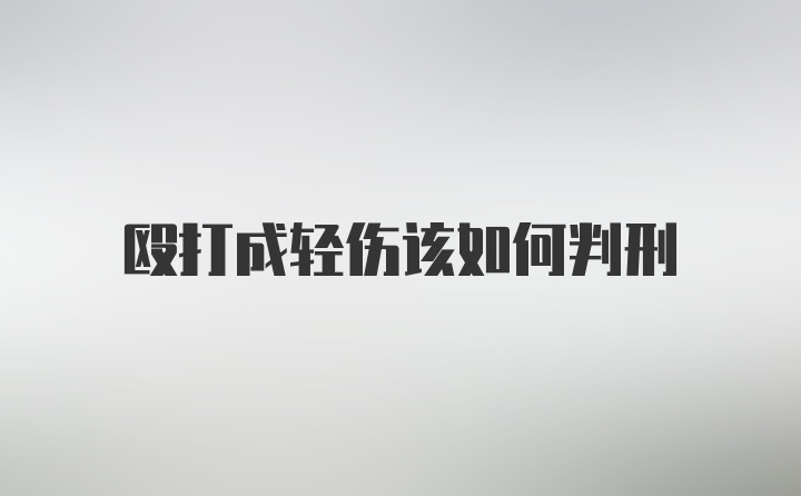 殴打成轻伤该如何判刑