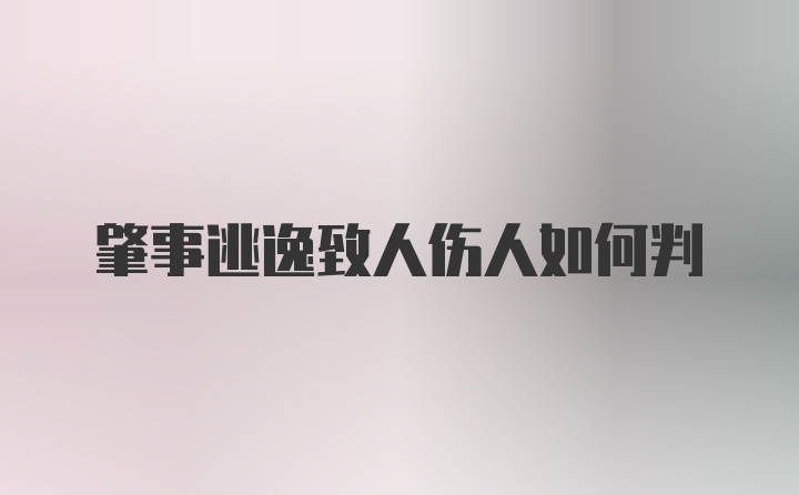 肇事逃逸致人伤人如何判