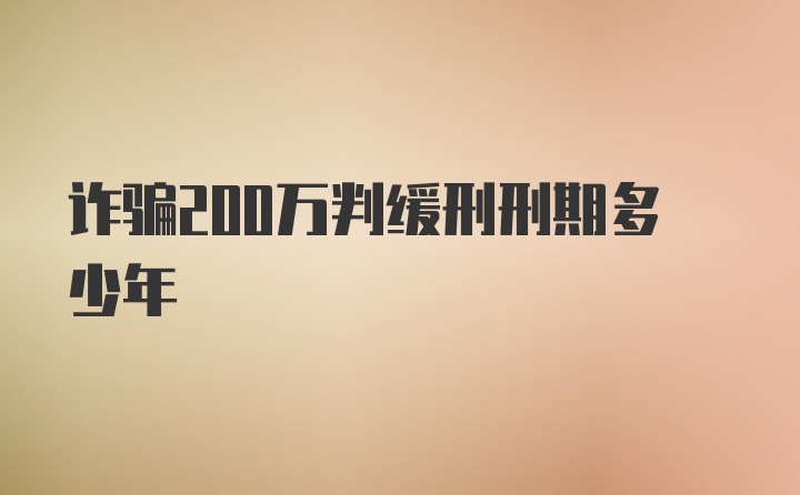 诈骗200万判缓刑刑期多少年