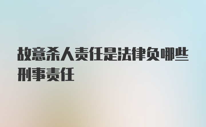 故意杀人责任是法律负哪些刑事责任