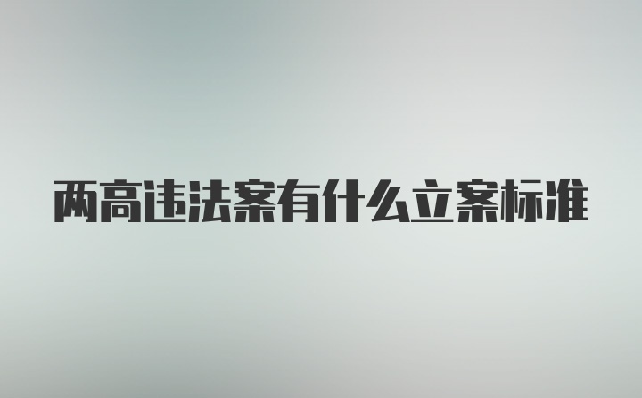 两高违法案有什么立案标准