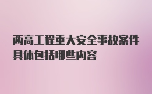 两高工程重大安全事故案件具体包括哪些内容