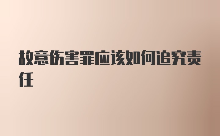 故意伤害罪应该如何追究责任