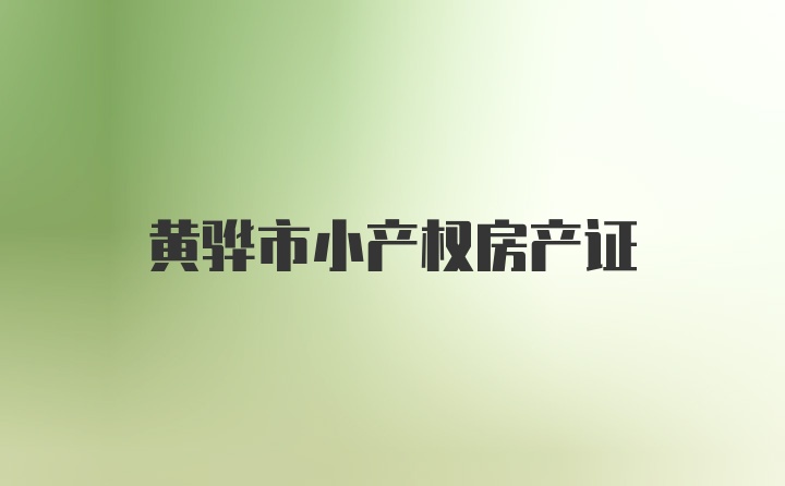 黄骅市小产权房产证