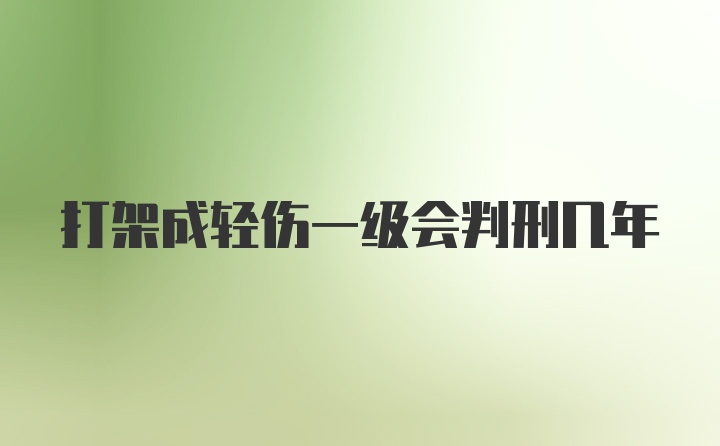 打架成轻伤一级会判刑几年