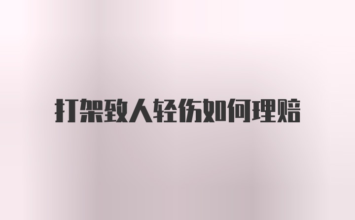 打架致人轻伤如何理赔