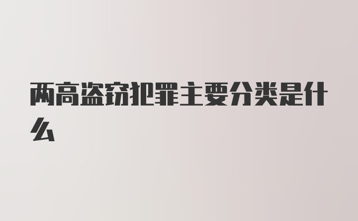 两高盗窃犯罪主要分类是什么