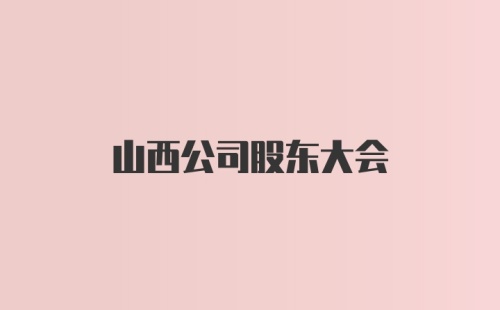 山西公司股东大会