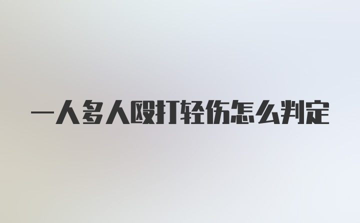 一人多人殴打轻伤怎么判定