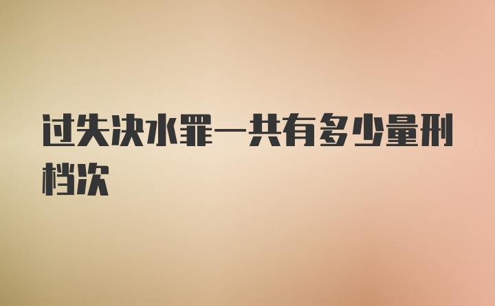 过失决水罪一共有多少量刑档次