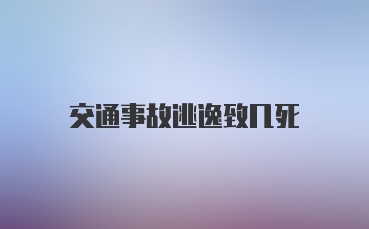 交通事故逃逸致几死