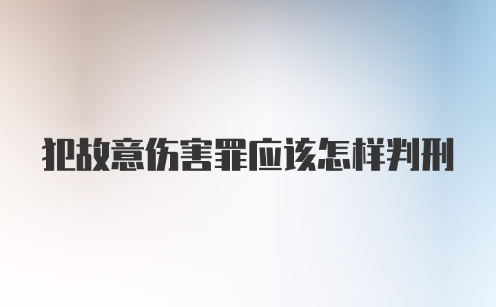 犯故意伤害罪应该怎样判刑