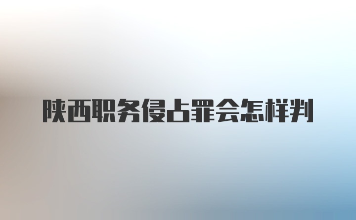 陕西职务侵占罪会怎样判