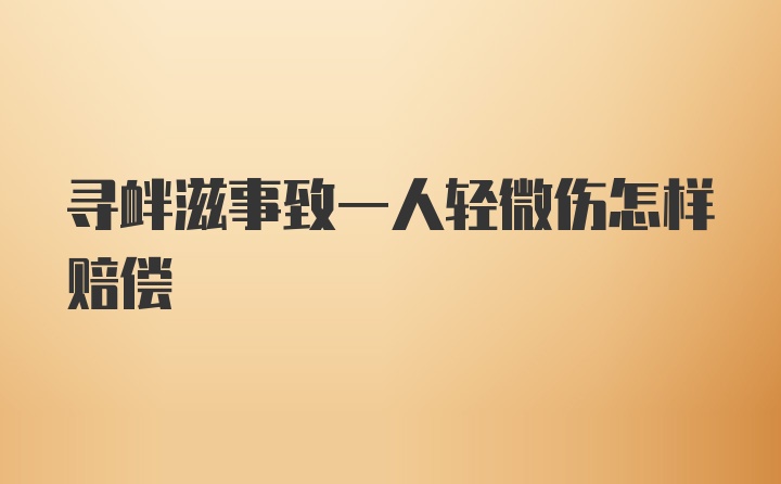 寻衅滋事致一人轻微伤怎样赔偿