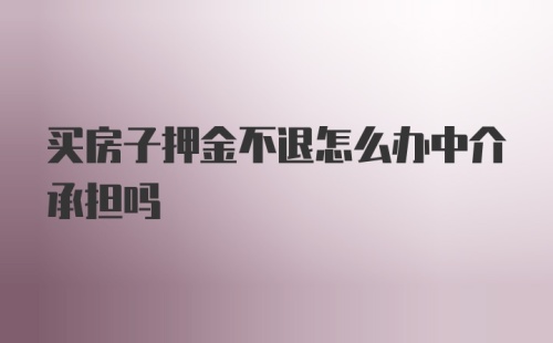 买房子押金不退怎么办中介承担吗