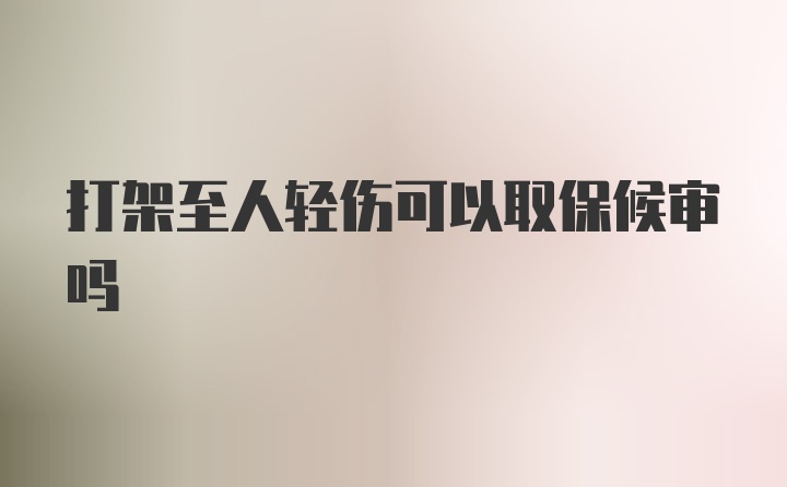 打架至人轻伤可以取保候审吗