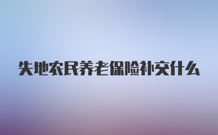 失地农民养老保险补交什么