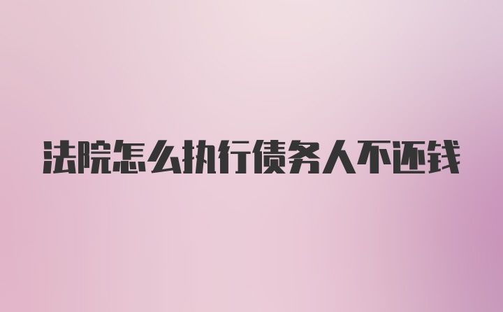 法院怎么执行债务人不还钱