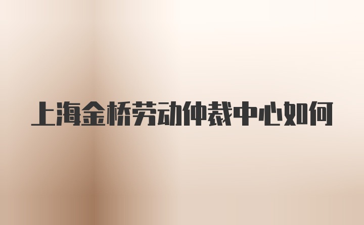 上海金桥劳动仲裁中心如何