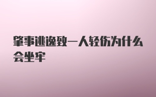 肇事逃逸致一人轻伤为什么会坐牢