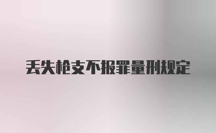 丢失枪支不报罪量刑规定