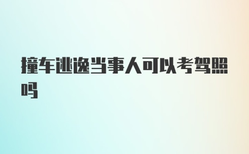 撞车逃逸当事人可以考驾照吗