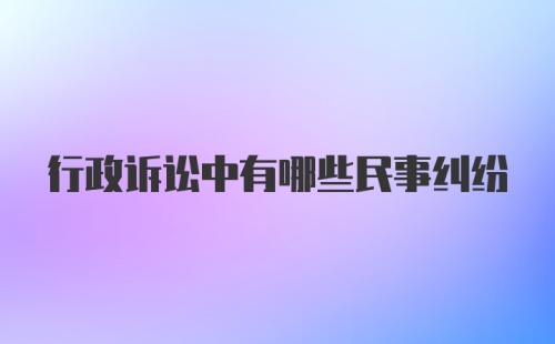 行政诉讼中有哪些民事纠纷