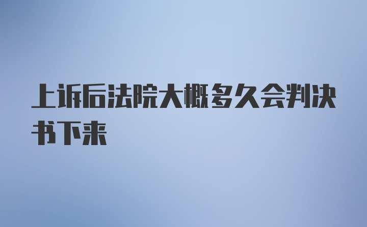 上诉后法院大概多久会判决书下来