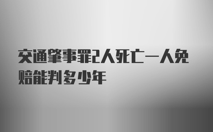 交通肇事罪2人死亡一人免赔能判多少年