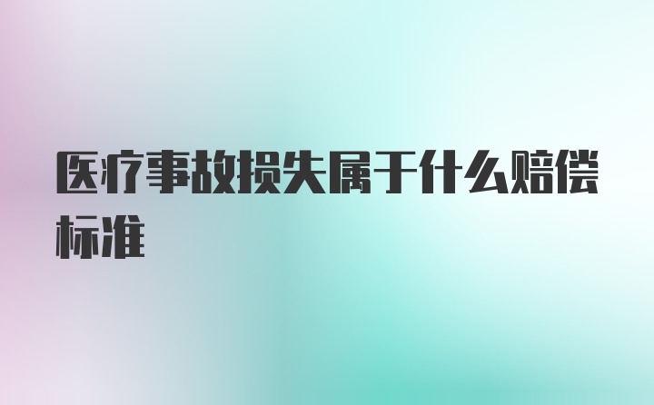 医疗事故损失属于什么赔偿标准