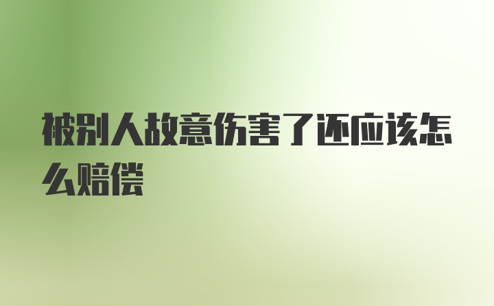 被别人故意伤害了还应该怎么赔偿