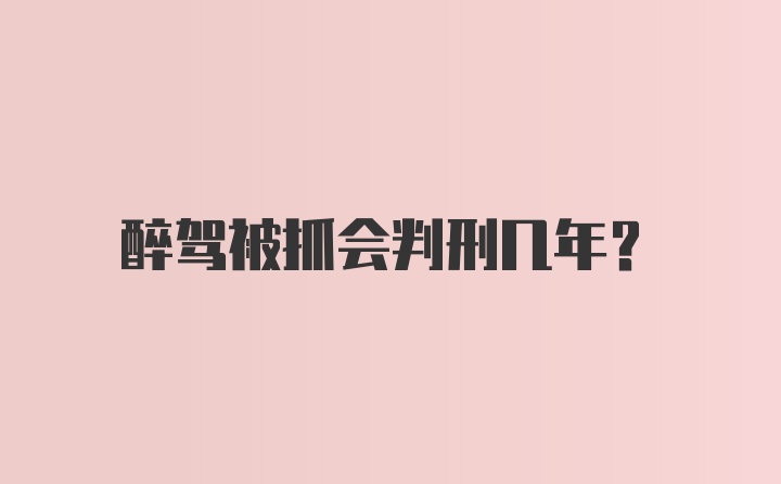 醉驾被抓会判刑几年？