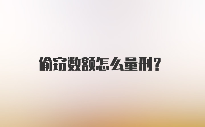 偷窃数额怎么量刑？