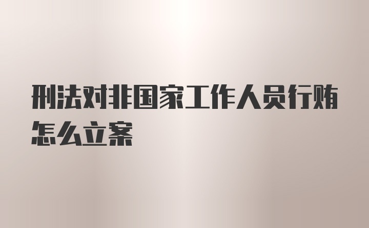 刑法对非国家工作人员行贿怎么立案